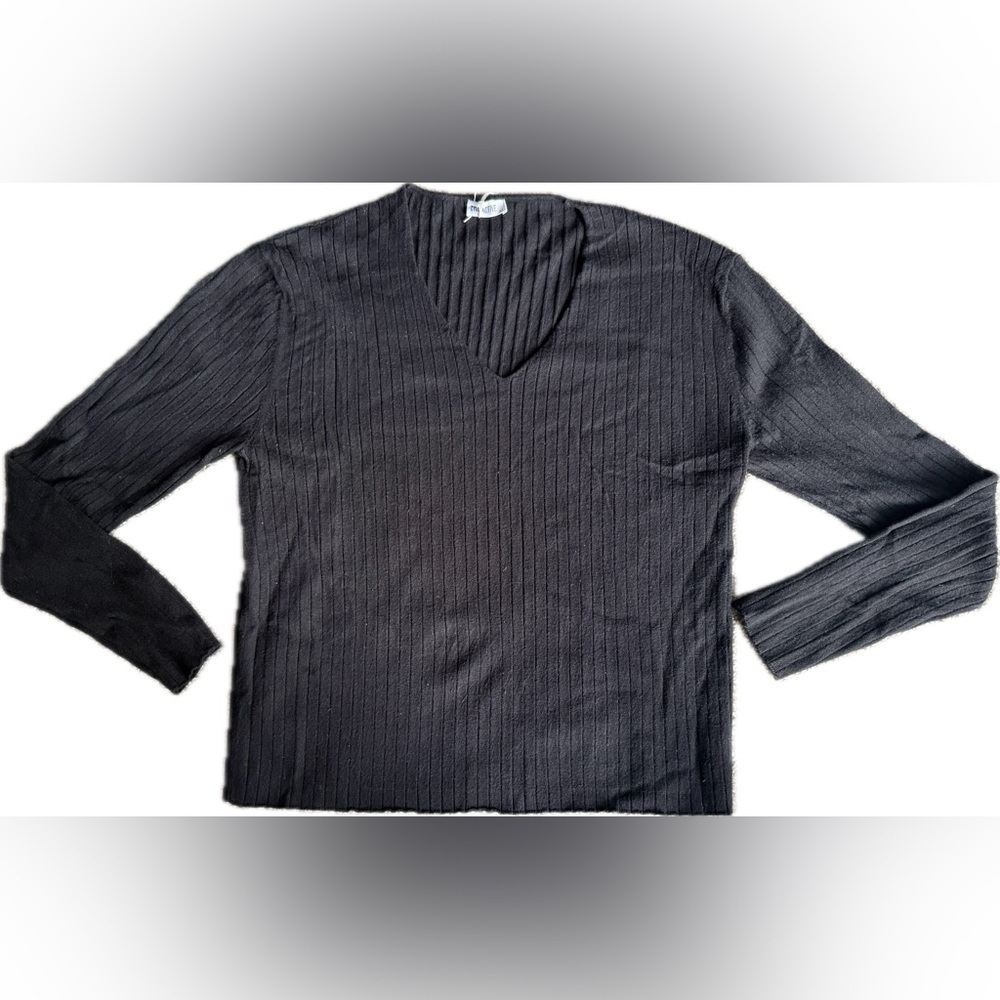 Zyia Black Ribbed Long Sleeve Top